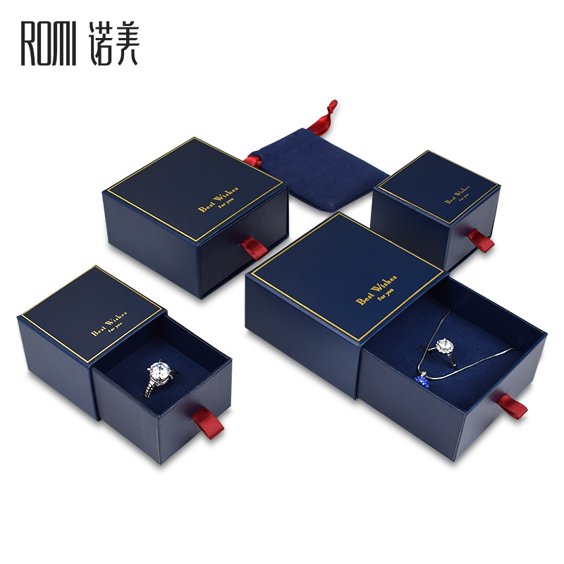 Navy Blue Jewelry Box Handbag Gift Set packaging boxes jewelry custom logo