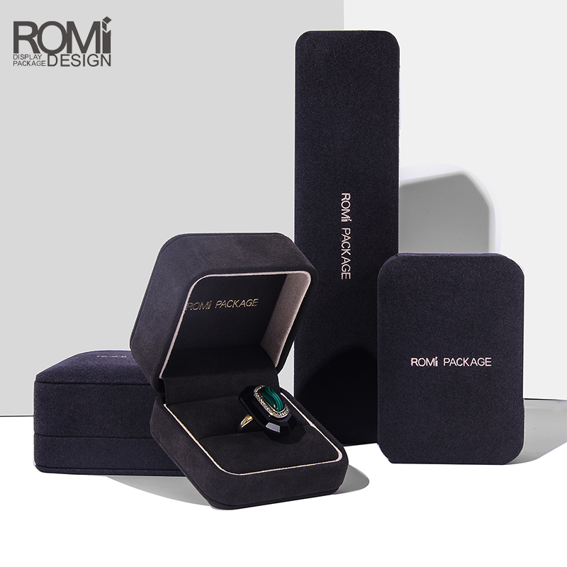 Custom Romantic Luxury Small Suede Ring Box Velvet Jewelry Packaging box
