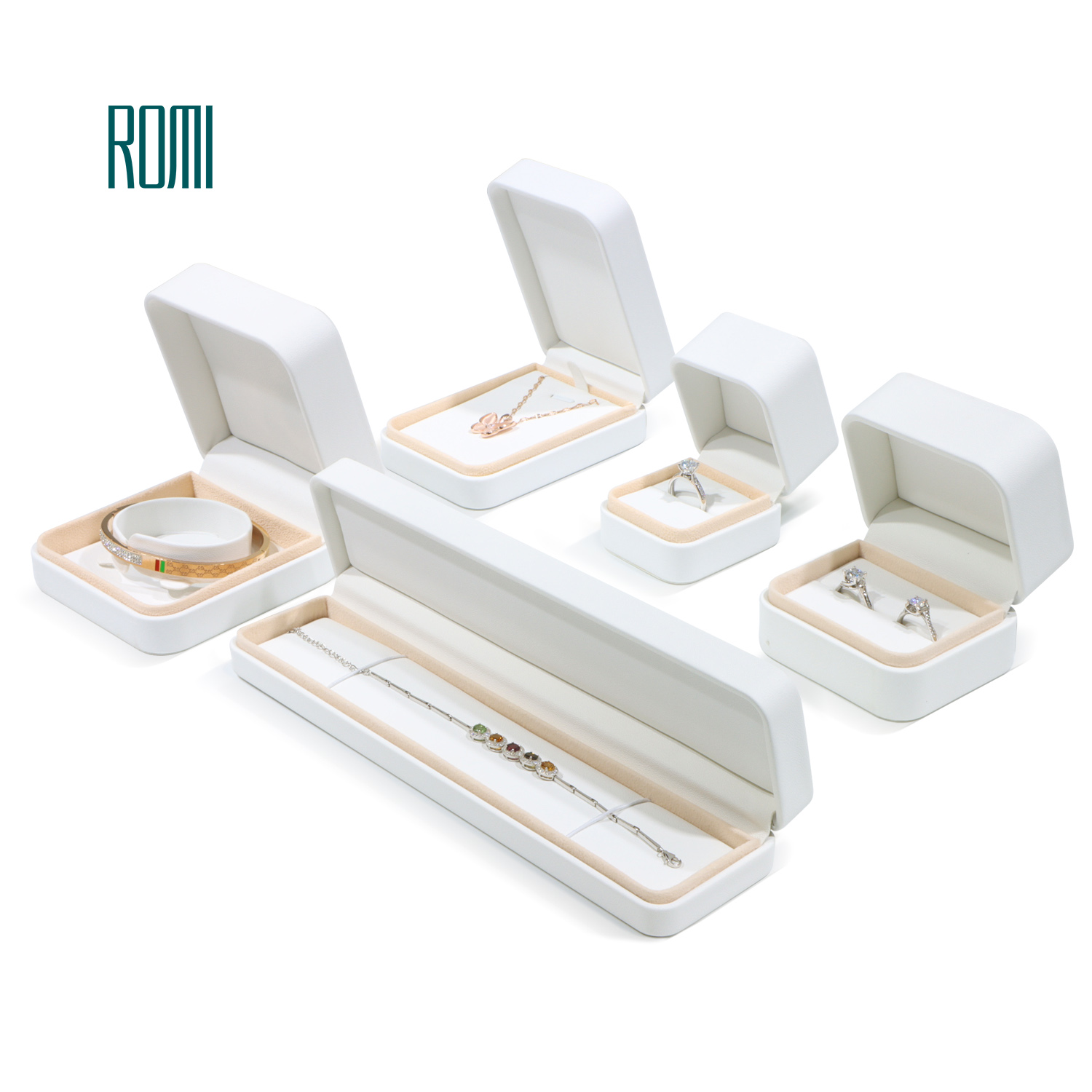 white jewelry box leather wholesale jewellery packaging luxury jewelry packaging
