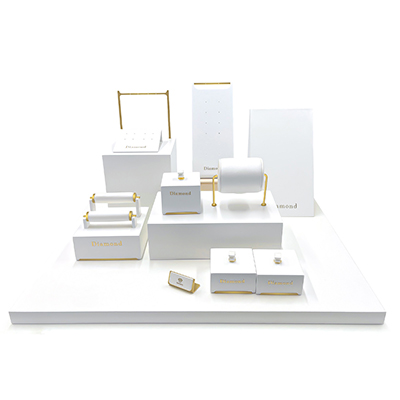Romi White Color Metal Display Stand Set 