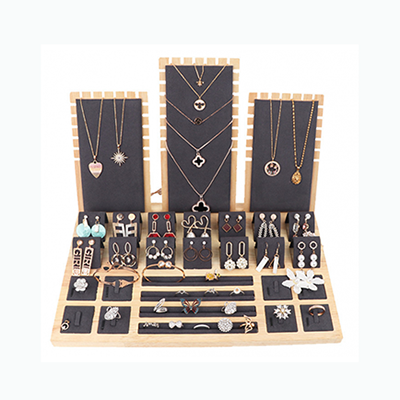 Romi Dark Gray Wood Jewelry Display Set