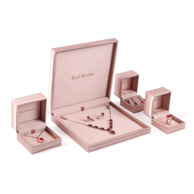 Pink Satin jewelry box jewellery packaging boxes custom logo box